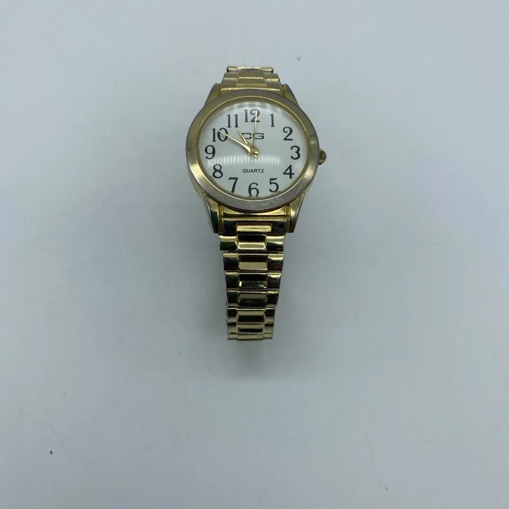 Easy Read Women's Watch CG Gold White Dial Two Tone Stretch Band